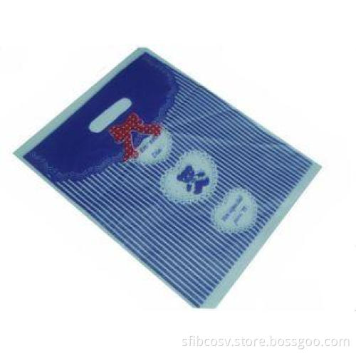 Customized Recyclable Die Cut Plastic Bags With Handles HDB